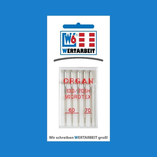 [W-N-MICROTEX] W6 Nähmaschinennadel Microtex 60 - 70 (5 Nadeln)