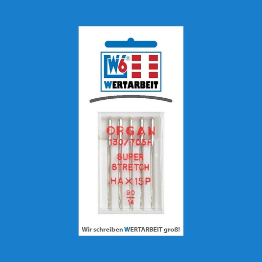 [W-N-STRETCH-90] W6 Nähmaschinennadel Super Stretch 90 HAx1SP (5 Nadeln)