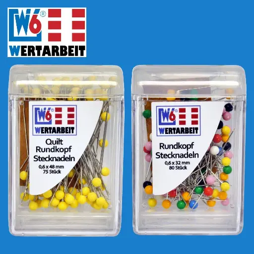 [W-Z-STKNADEL-SET] W6 Stecknadel Set 80 Stück Bunt + 75 Stück Gelb